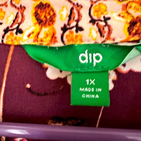 Dip‎ burgundy and orange floral - Picture 4 of 5